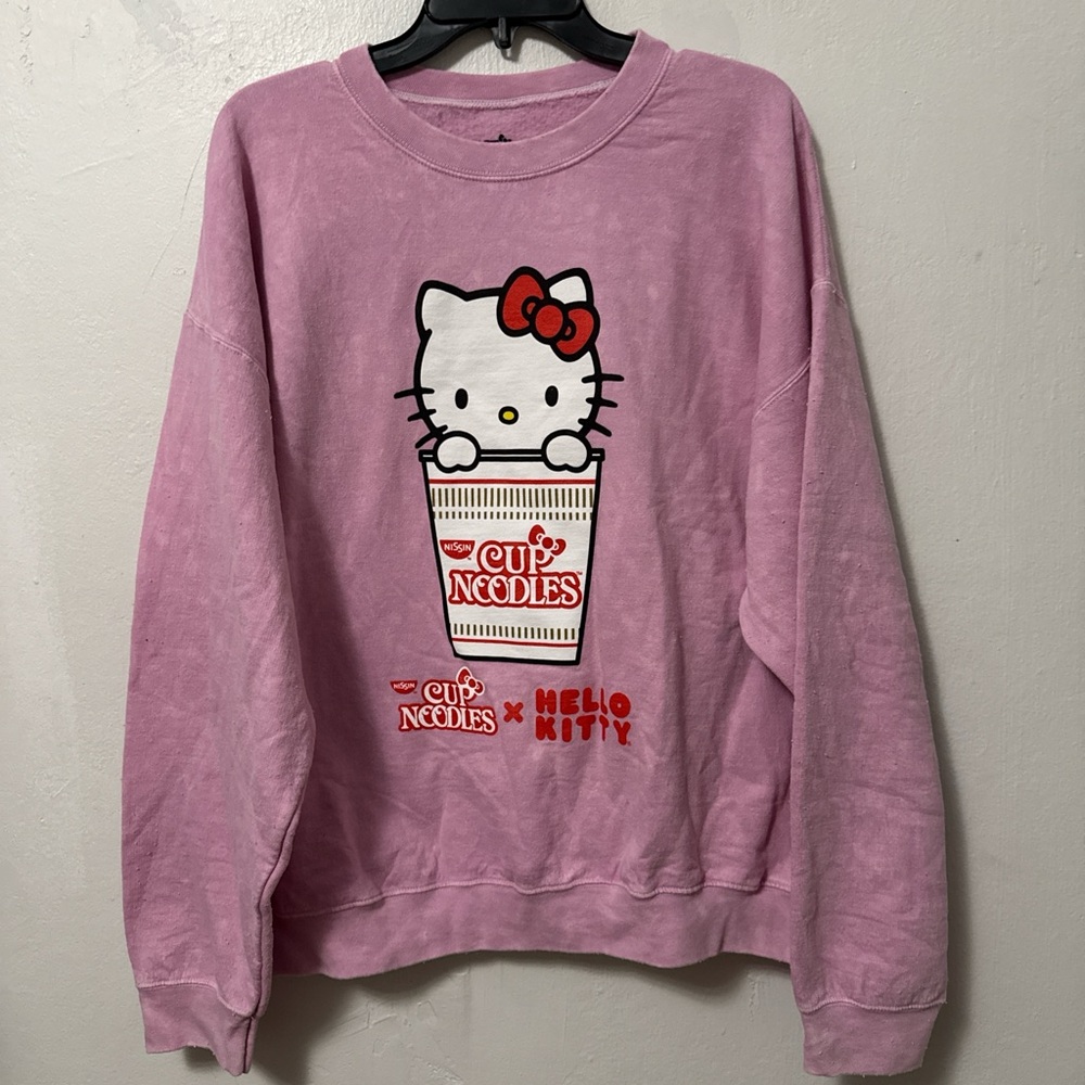 Nissin Cup Noodles X Hello Kitty Sweatshirt Unisex Size X-Large NWOT